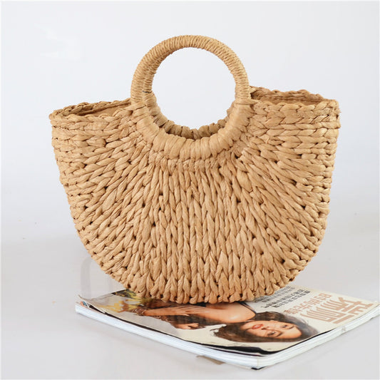 Straw Holiday Hand-woven Moon Bag Beach