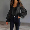 White Lace V-Neck Blouse
