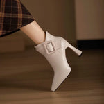 Pointed Toe High Heel Boots