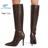 Rubbing Color Knee High Dance Boots