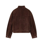 Suede Leather Jacket with Pockets