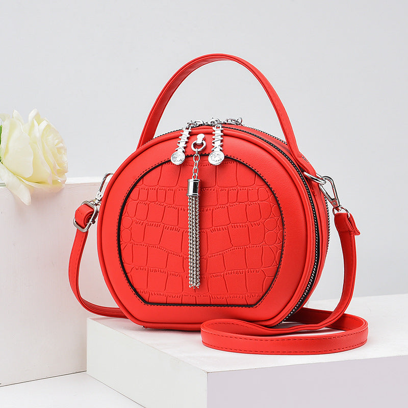 Fashion Female Bag Korean Style Small Round Bag Trendy One-shoulder Messenger Bag