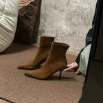 Retro Suede Ankle Booties