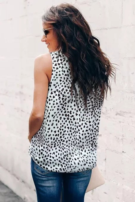 New Leopard Print Round Neck Pullover