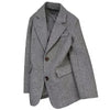 Grey Herringbone Wool Blend Suit Jacket