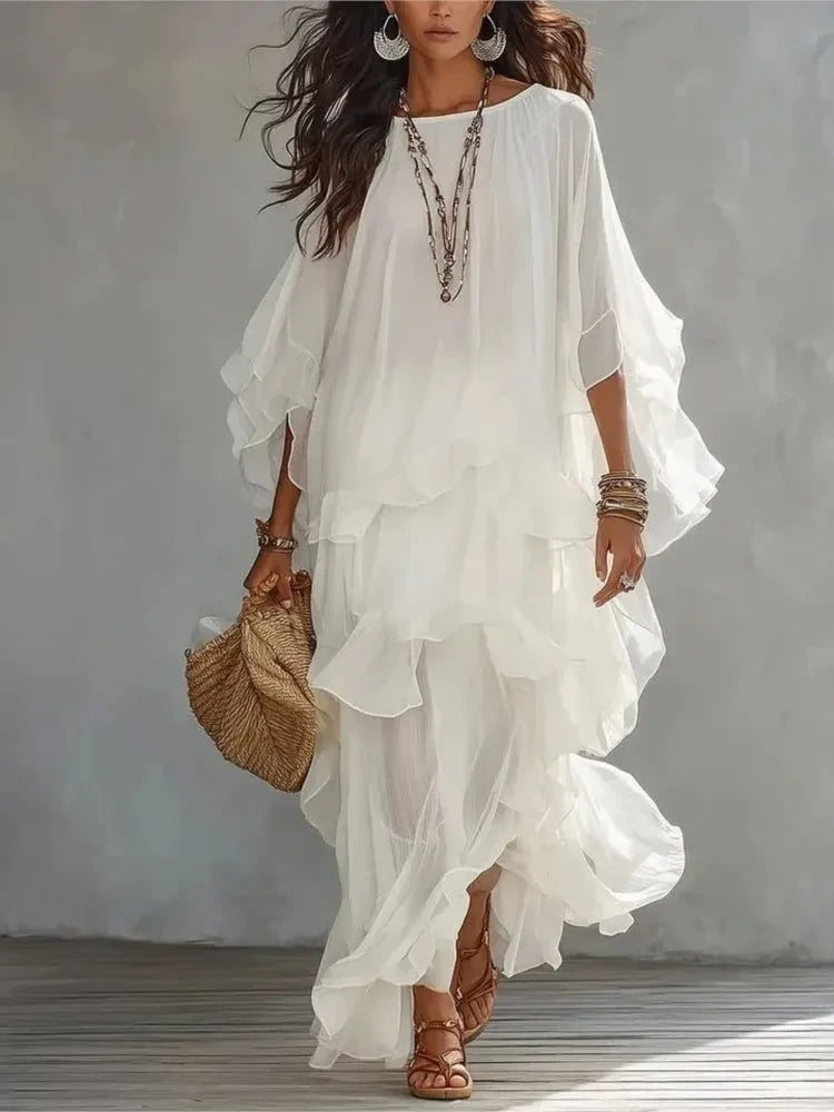 Casual Ruffled Maxi Dress