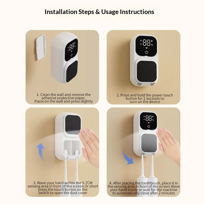 Rechargeable Smart Double Toothbrush Holder