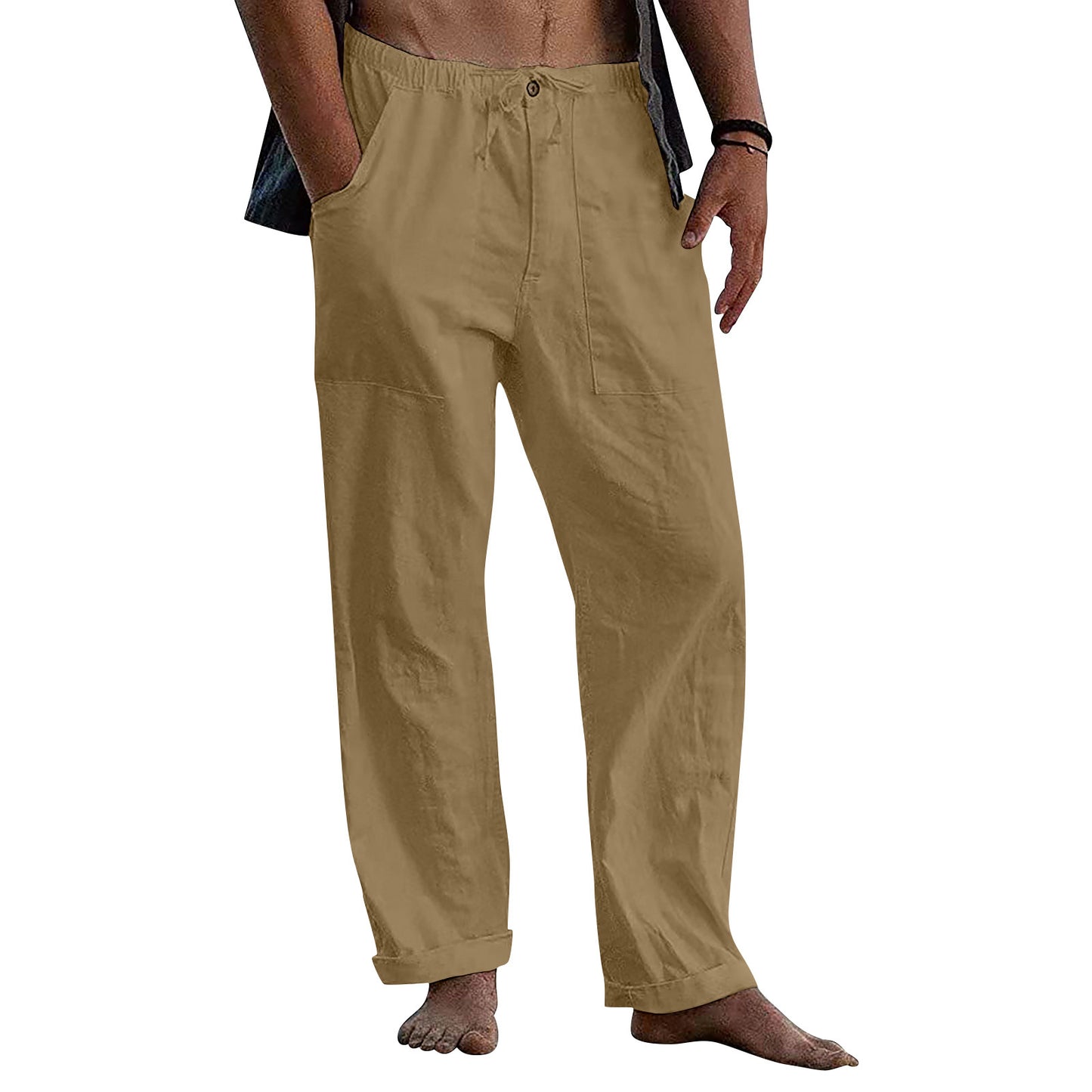 Drawstring Casual Pants Summer Solid Color Trousers