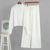 Knit Zip Cardigan Wide Leg Pants Set