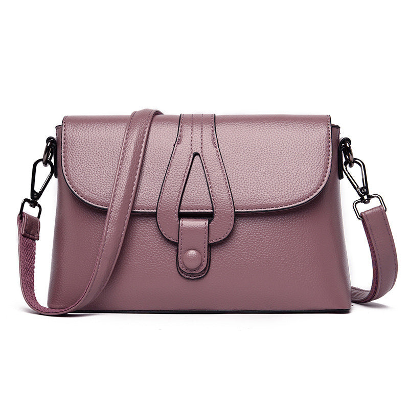 Button Fashion Lady's Diagonal Shoulder Bag