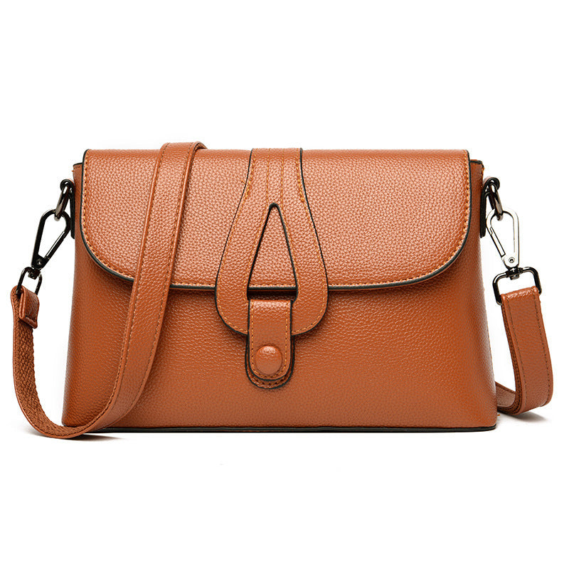 Button Fashion Lady's Diagonal Shoulder Bag