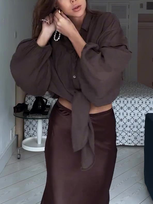 Brown Loose Casual Shirt