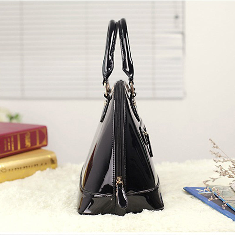 High-grade Patent Leather Shiny Shell Bag All-match One-shoulder Messenger Women's Wedding Handbag Women