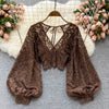 Crochet Lace Sheer Blouse
