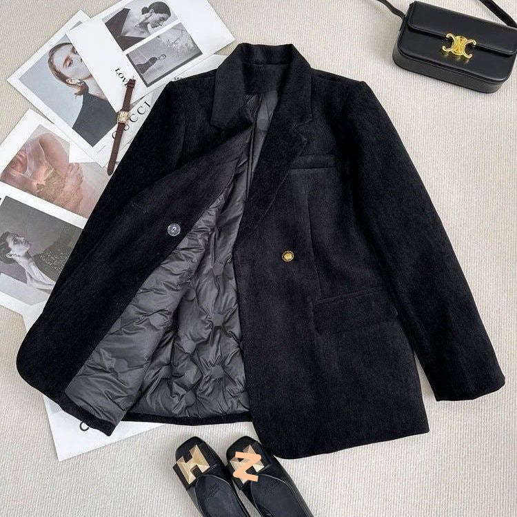 Simple Retro Winter Coat With Added Cotton And Fleece For Extra Warmth