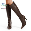 Rubbing Color Knee High Dance Boots