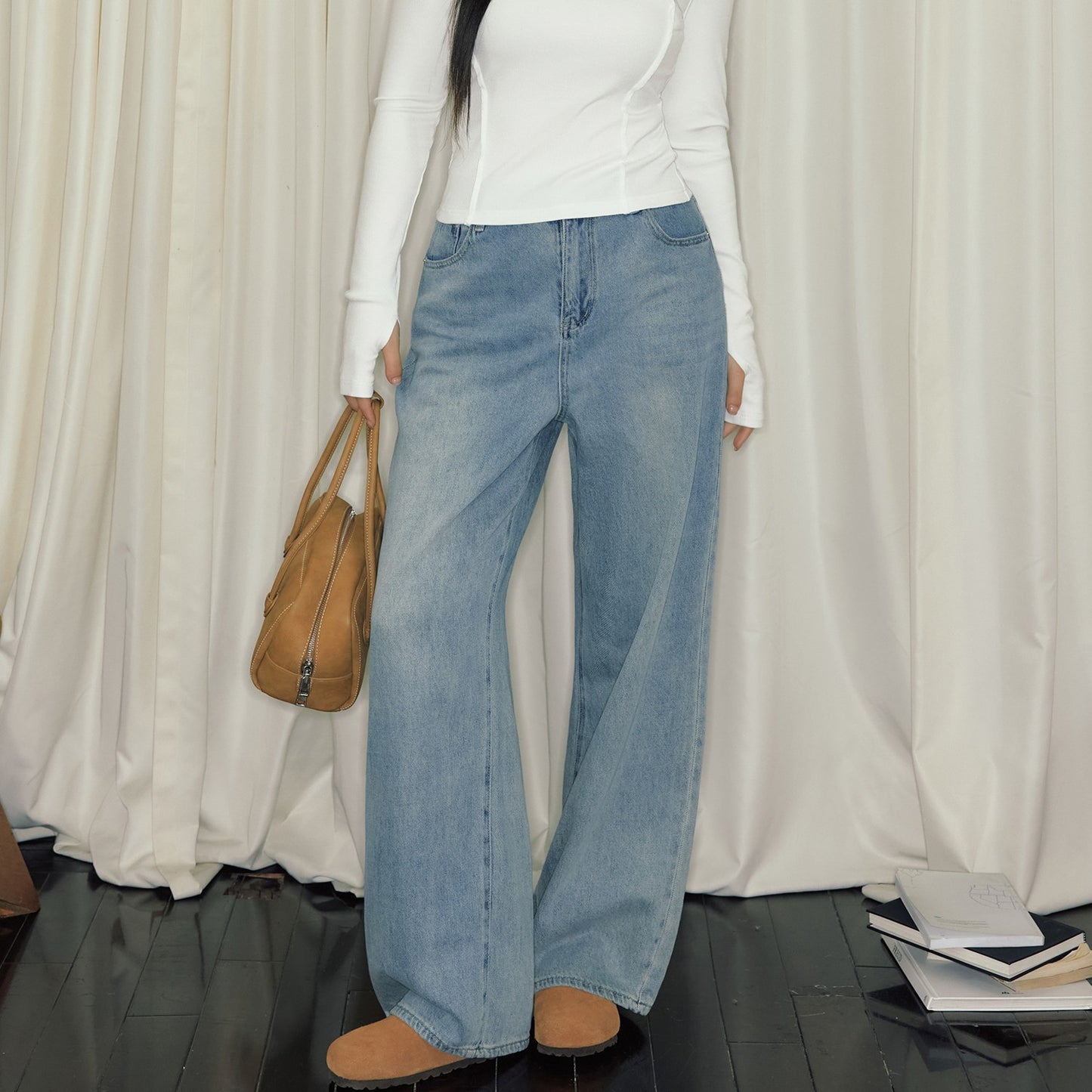 Straight Slimming Trousers Plus Size