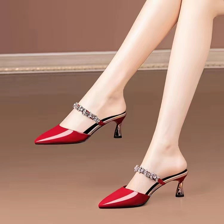 Women's Summer Outdoor Wear Fashion High-heeled Half Drag