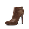 Split Leather Pointed Toe Ankle Boots