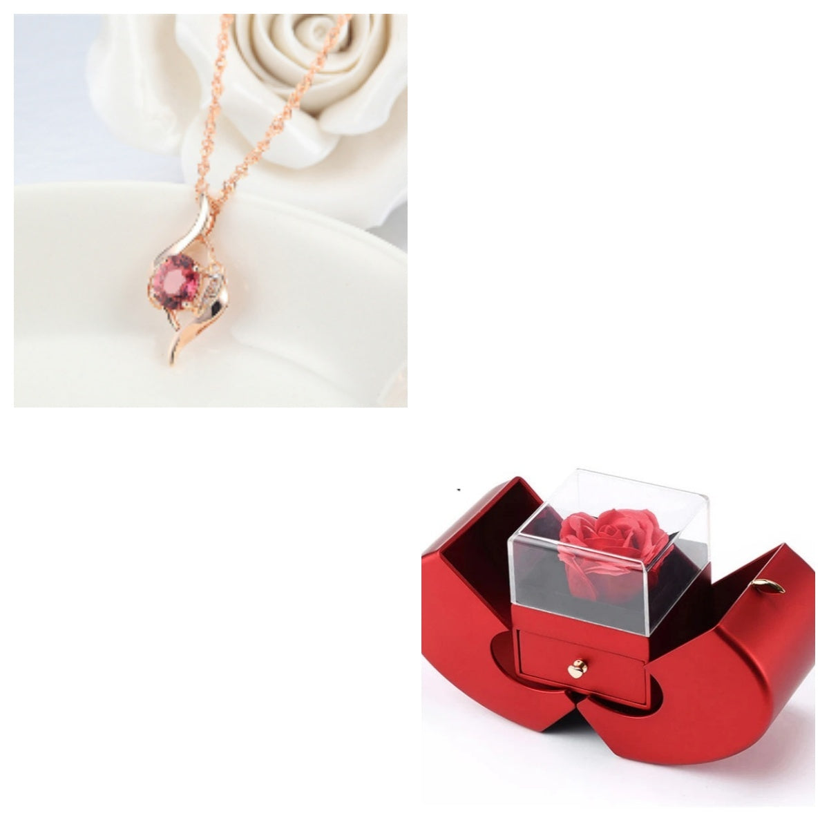 Packaging And Storage Box Of Rose Ring Necklace