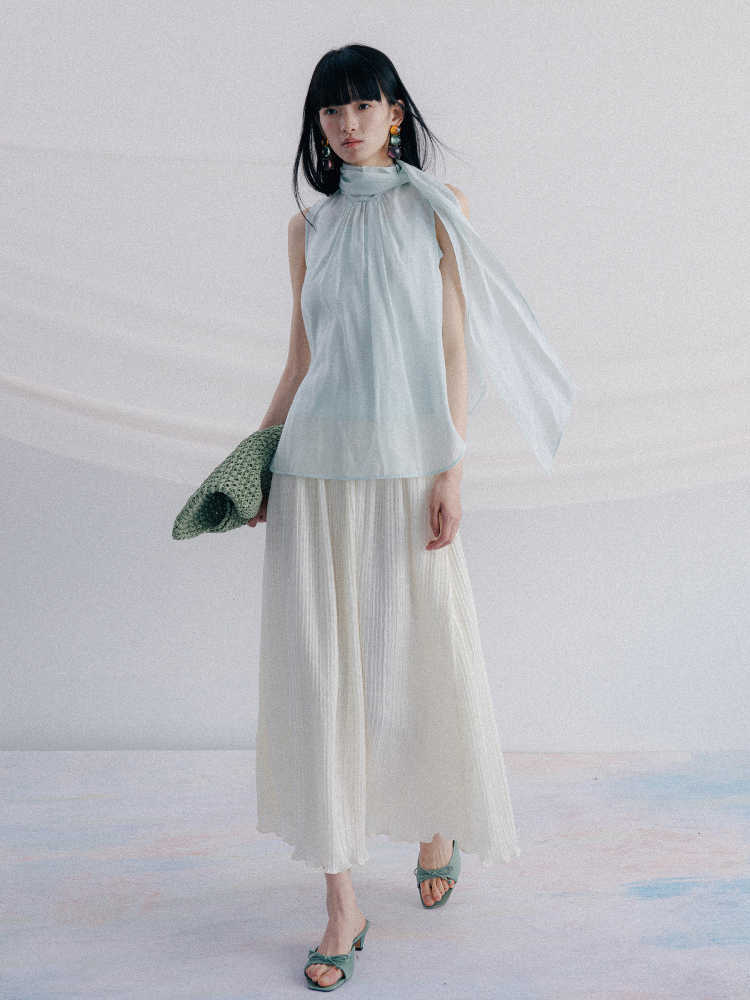 Women's Sleeveless Ribbon Fashion Shirt