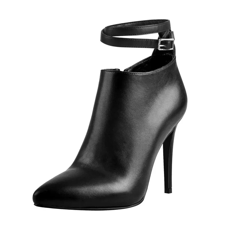 Pointed Toe Ankle Strap Booties