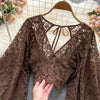 Crochet Lace Sheer Blouse