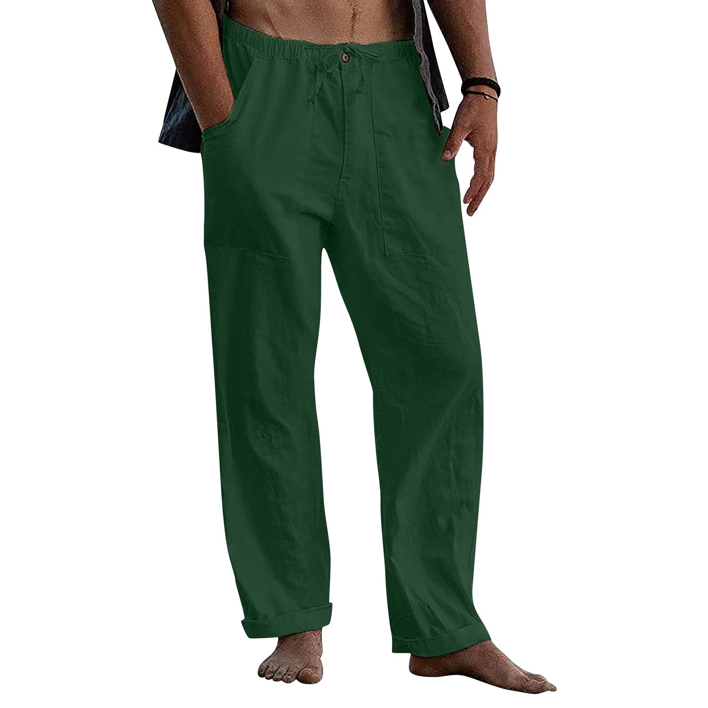 Drawstring Casual Pants Summer Solid Color Trousers