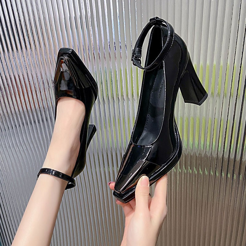 Elegant Chunky-Heel Peep-Toe Heels For Women