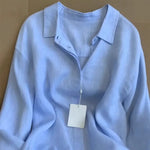 Casual Long Sleeve Linen Blend Shirt