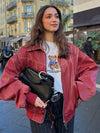 Dusty Pink Faux Suede Cropped Jacket