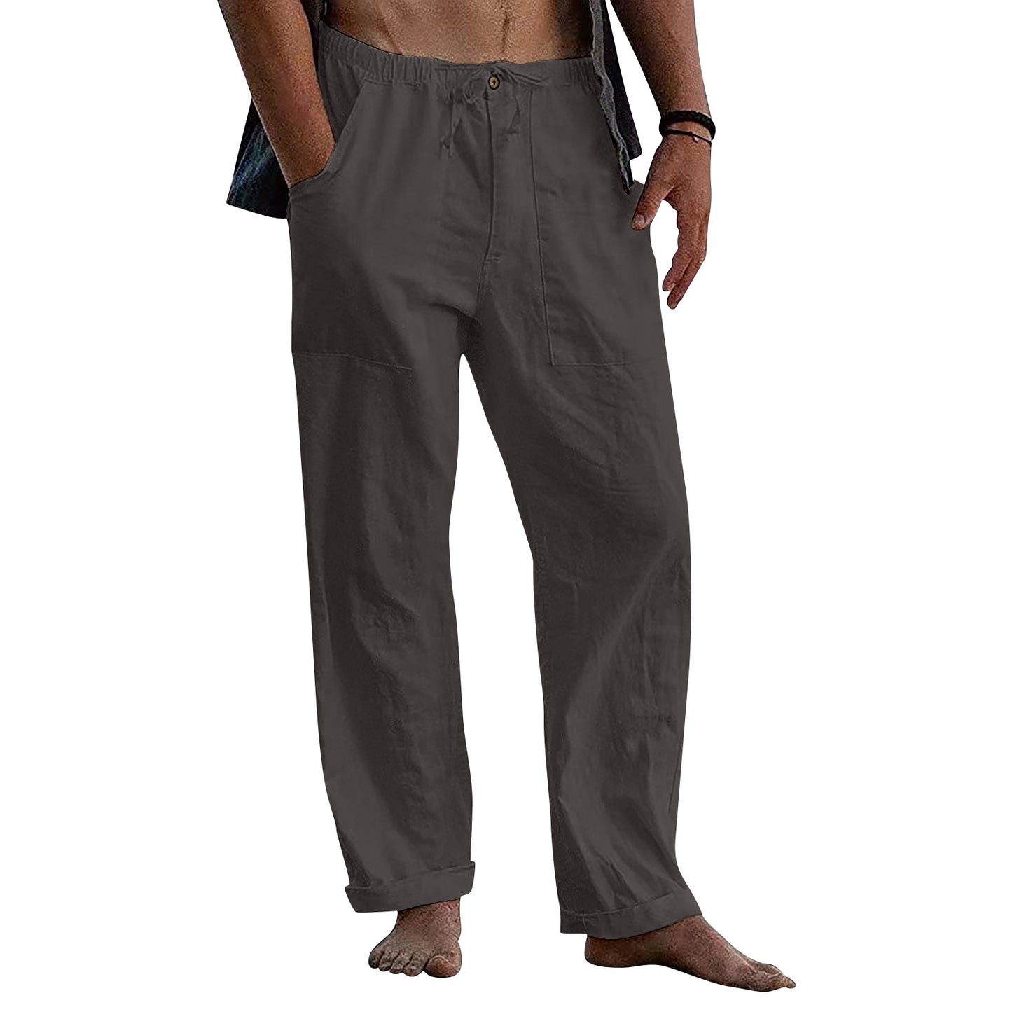 Drawstring Casual Pants Summer Solid Color Trousers