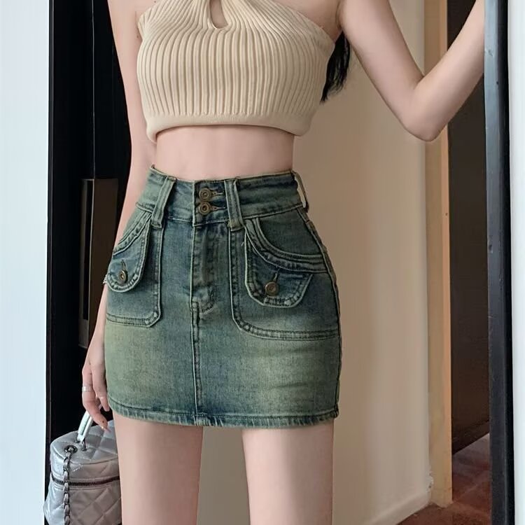 Stylish Minimalist Slim Dit Short Jeans For Women