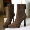 Pointed Toe Stiletto Platform Ankle Boots