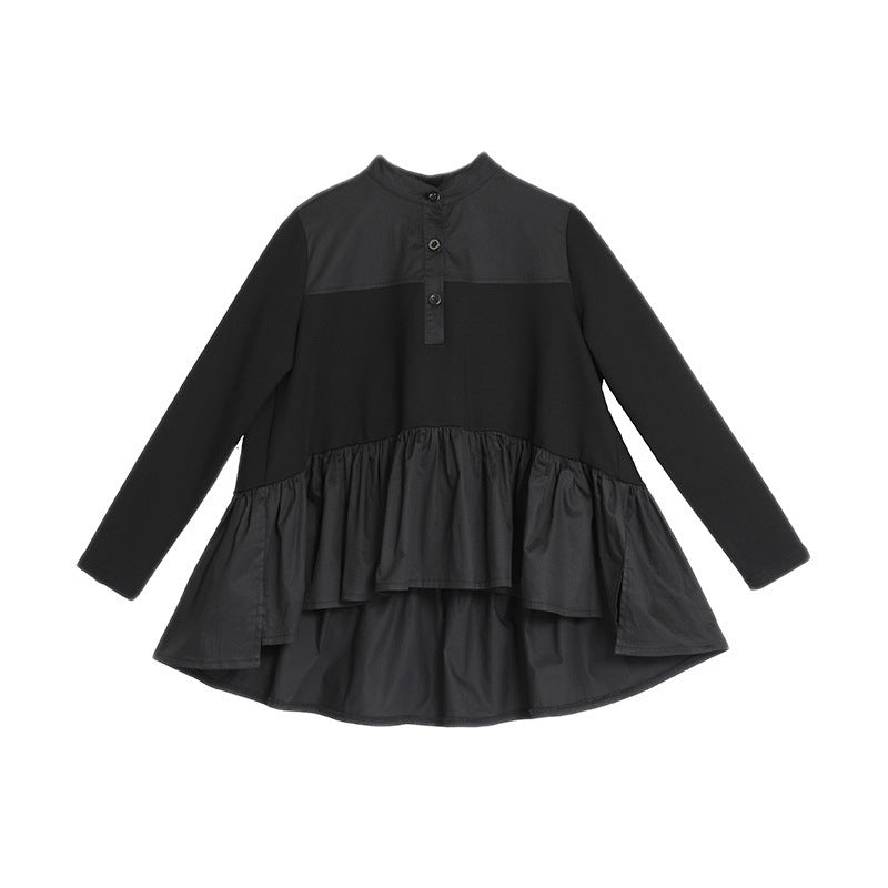 Long Sleeve Slimming Patchwork Baby Shirt Top