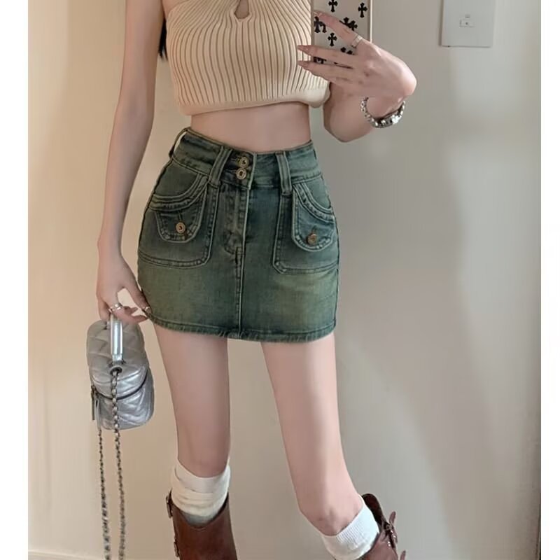 Stylish Minimalist Slim Dit Short Jeans For Women