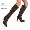 Rubbing Color Knee High Dance Boots
