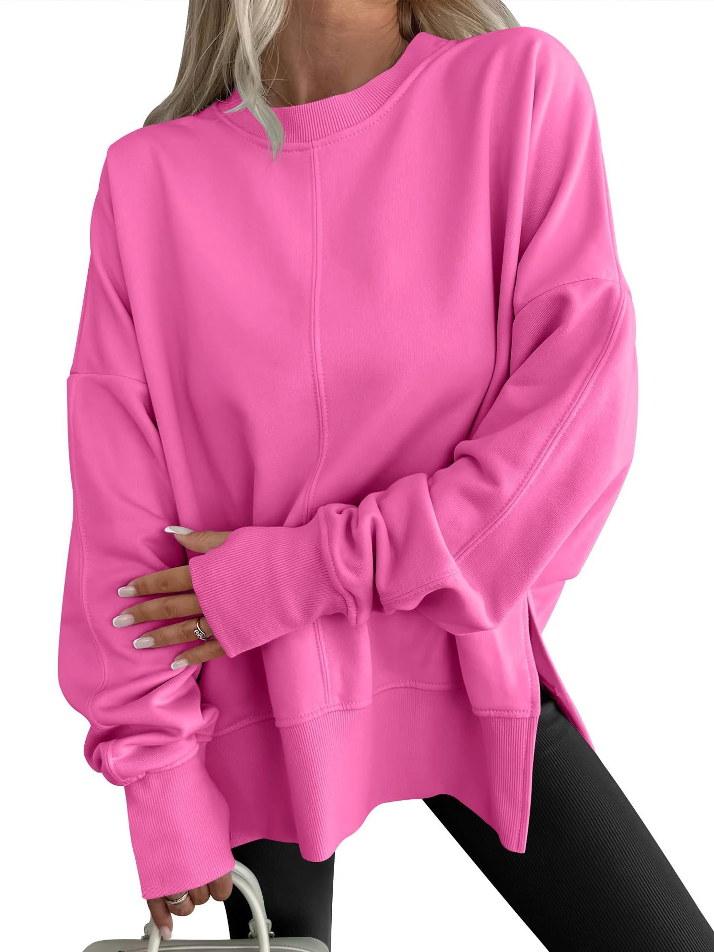 Fashion Casual Round Neck Pullover Loose Sports Long-sleeved Sweater