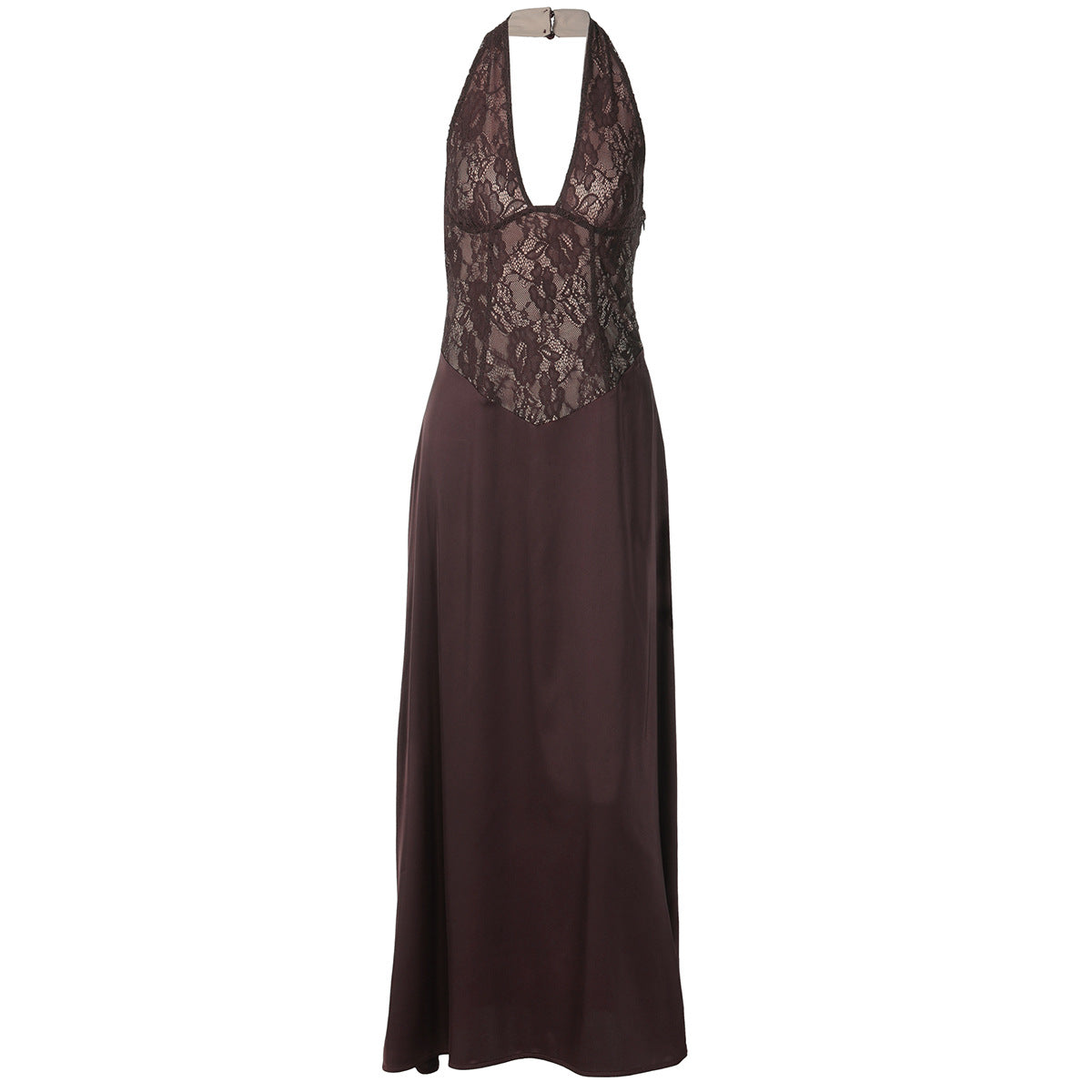 Womens Fashion Hollowed-Out Backless Lace Dress