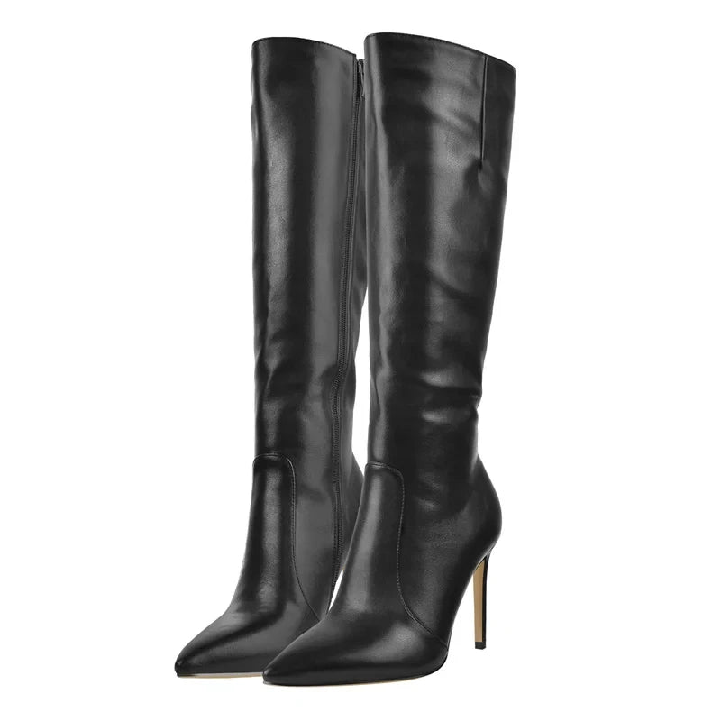 Pointed Toe Stiletto Knee High Boots