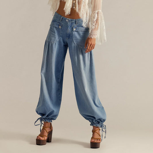 Casual Jeans For Women Loose Mid Waist Straight