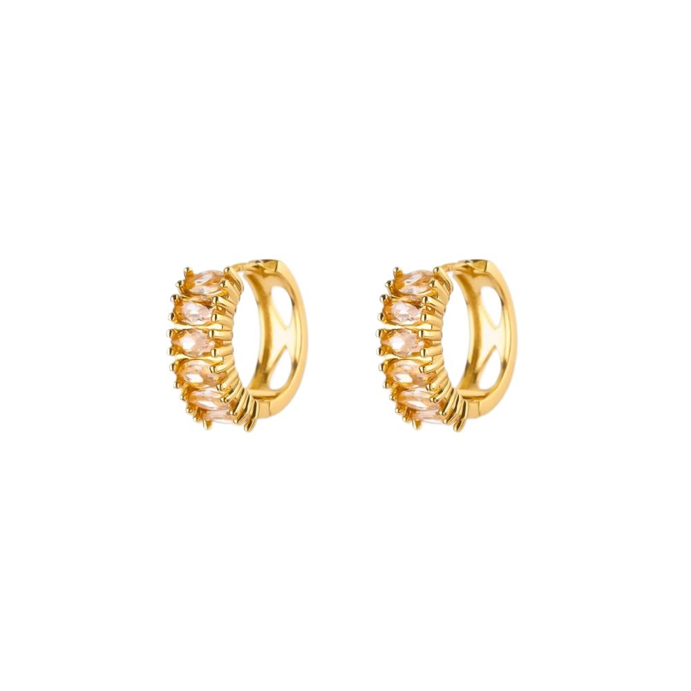 Exquisite Geometric Inlaid Zircon Earrings