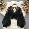 Crochet Lace Sheer Blouse