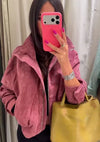 Dusty Pink Faux Suede Cropped Jacket