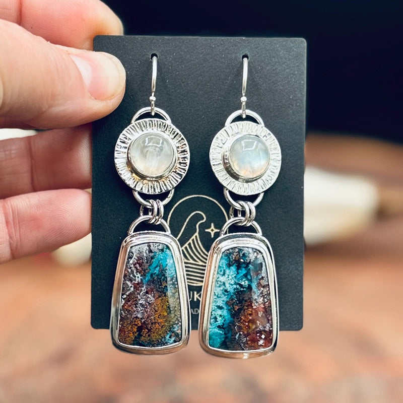 Retro Geometric Enamel Personalized Earrings
