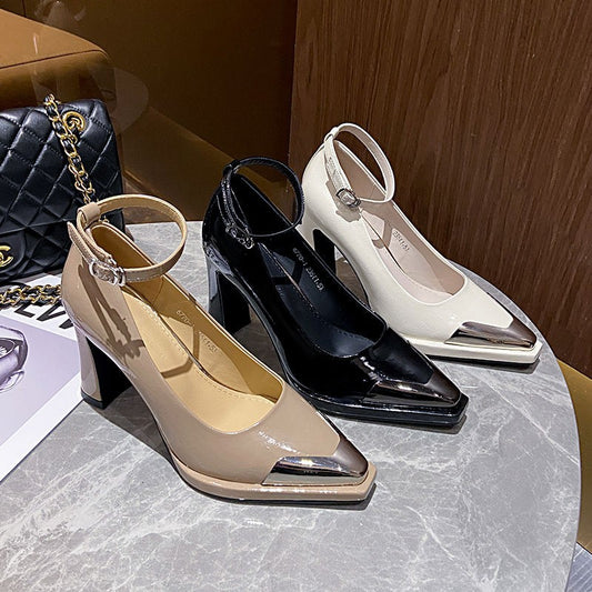 Elegant Chunky-Heel Peep-Toe Heels For Women