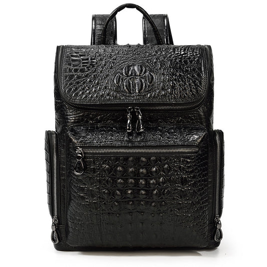 Pattern Backpack Top Layer Cowhide