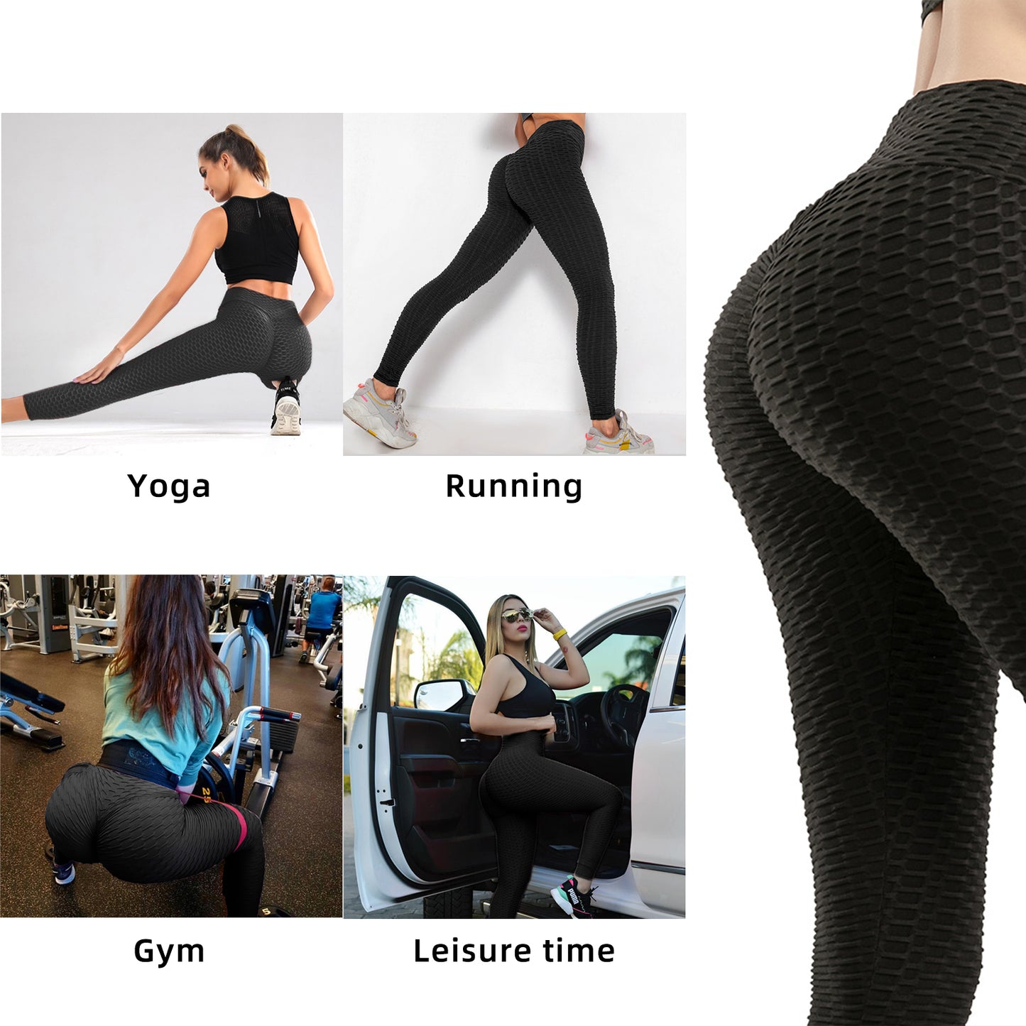 Women Leggings Bubble Textured Leggings Butt Lifting Yoga Pants Black Gym Pants Outfit