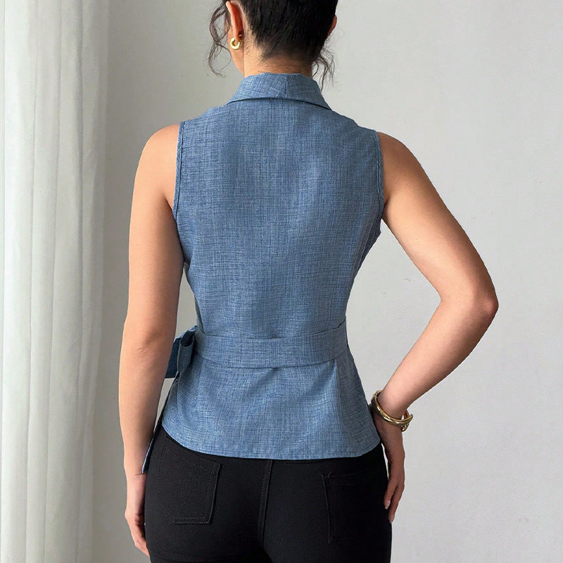 Fashionable Elegant Women's Slim Sleeveless Shirt