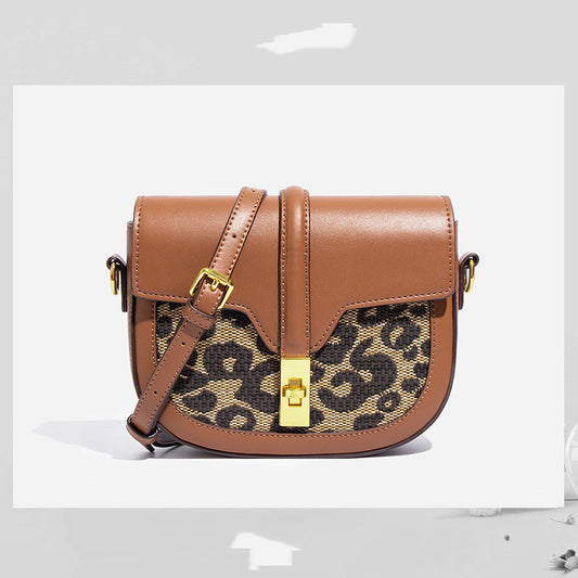 Small Bag Female Leopard Print Fashion Single Shoulder Lock Buckle Bag